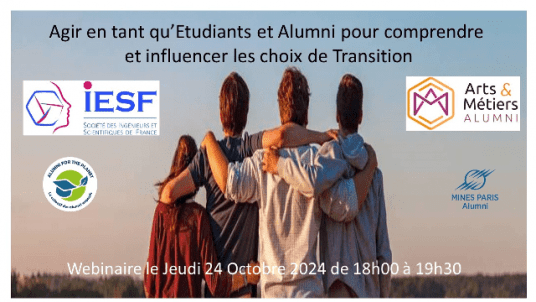 Webinaire "Agir en tant qu’étudiants et alumni pour comprendre et influencer les choix de transition"